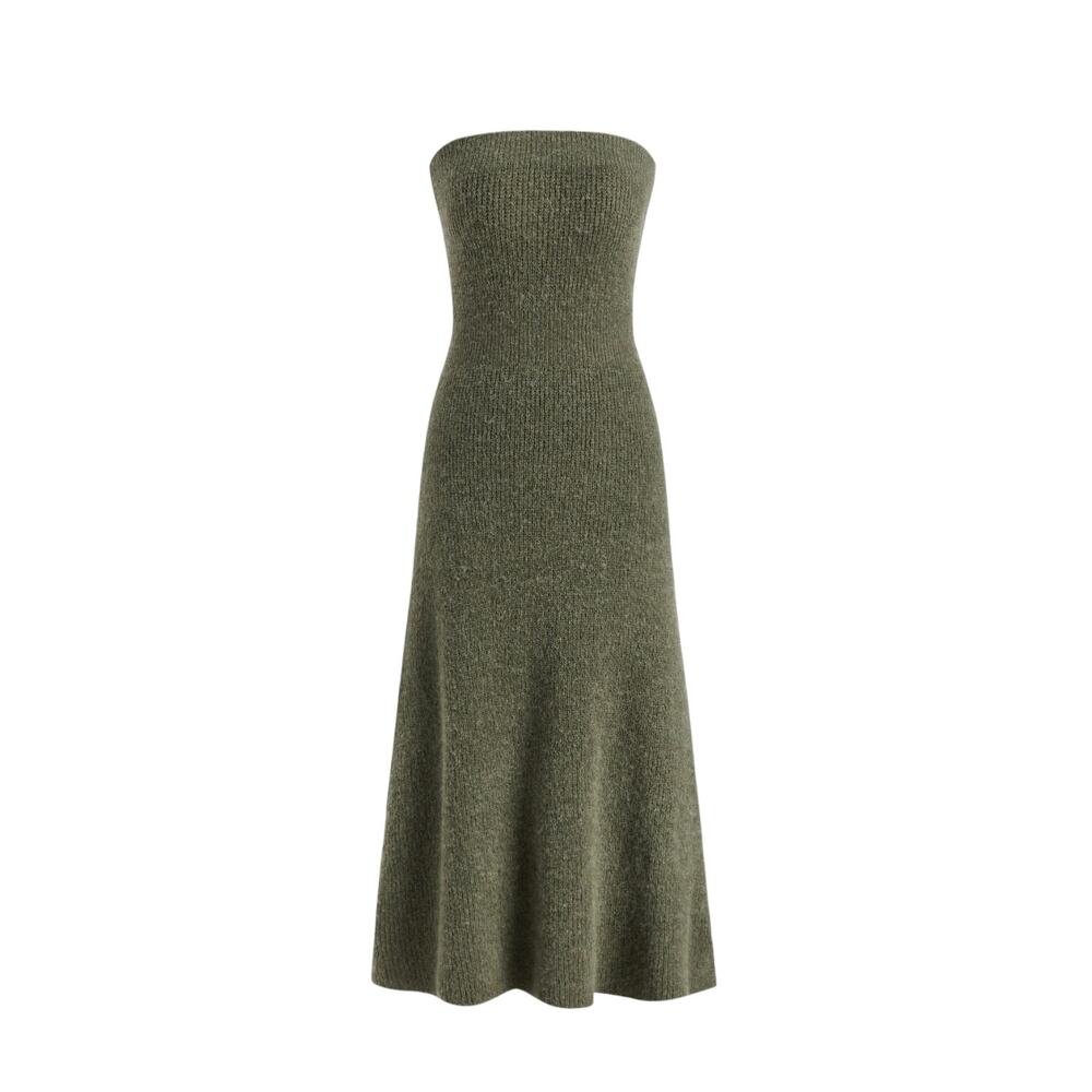 NWT Cider Lightweight Wool Boho Classic Bohemian Strapless Midi Dress